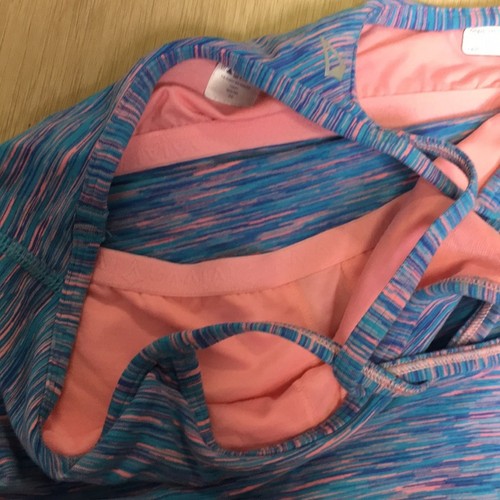 Ivivva Athletica Lululemon Blue & Pink Shelf Bra Active Tank Top Girl’s 12 - Picture 3 of 4