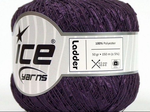 6 Dark Plum Purple Ladder Ribbon Yarns, Ice Polyester 50gr 164yds x 1/8"w NICE - Picture 3 of 3