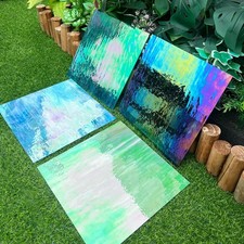 Iridescent Stained Glass Sheets Variety Pack 12"x12" for Crafts  Mosaic Art