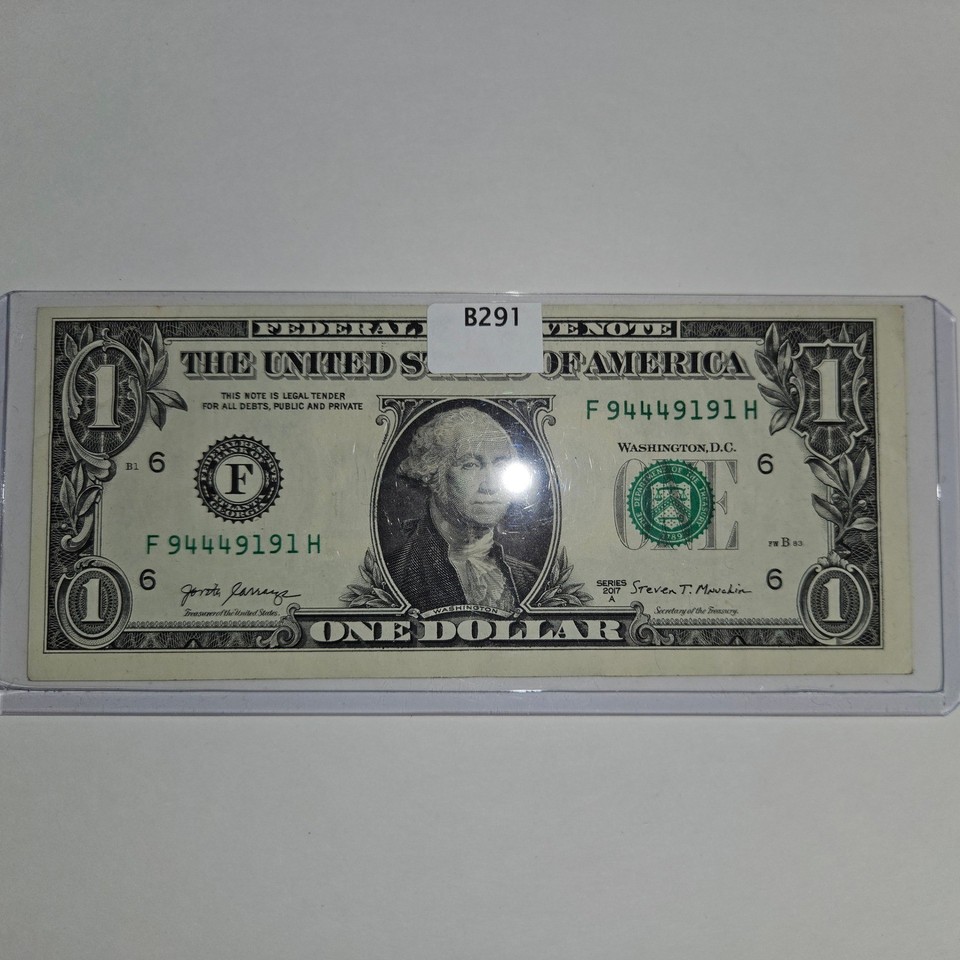 2017A One Dollar Bill Trinary Note F94449191H Atlanta Fancy Serial ...