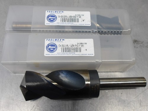 2 NEW! TMX 1-3/8" Cobalt Silver & Deming Drill 1/2"SHK 3"Flute 6"OAL 5-169-120
