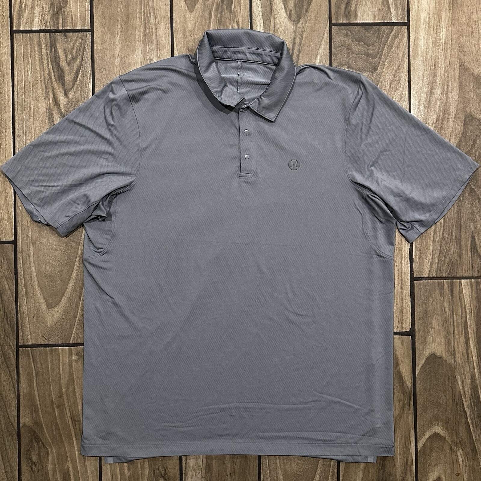 Lululemon Polo Shirt Extra Large Gray Logo Sport Shor… - Gem
