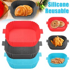 Air Fryer Silicone Pot Basket Liners Non-Stick Safe Oven Baking Tray Accessories