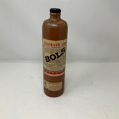 Genever Gin Distilled Gin Bottles Home Decor Antique Very Old WITH Sticker
