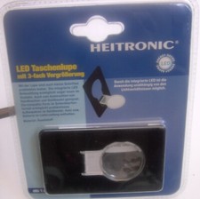 Heitronic LED Taschenlupe mit 3-fach Vergrößerung im Scheckkartenformat 