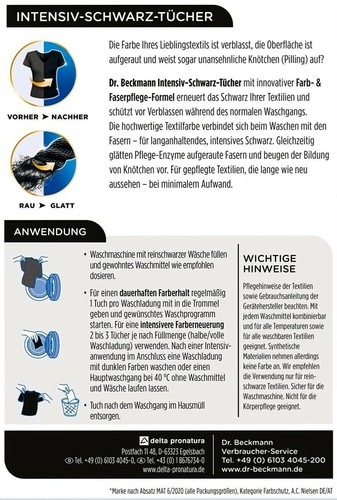 Dr. Beckmann Intensiv-Schwarz Tücher für intensives schwarz und glatte Fasern - Bild 3 von 5