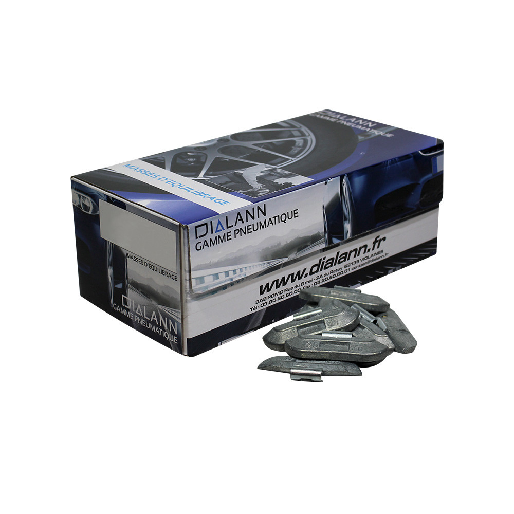 Masse zinc universelle 35g type 184 anti-vibration DIALANN pour jante acier