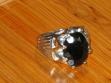 Mens silver ring black onyx-Mens black ring- Handcrafted mens ring-Black ring