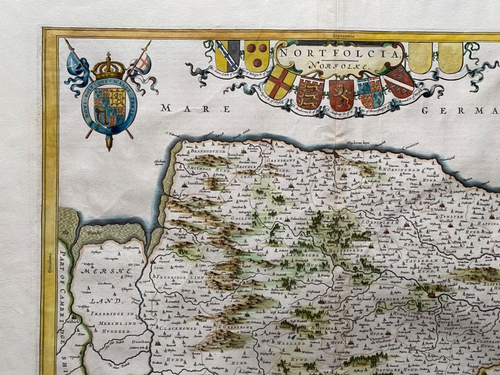 1646 Antique Map; Norfolk. Blaeu. Very Good Example - 第 3/5 張圖片