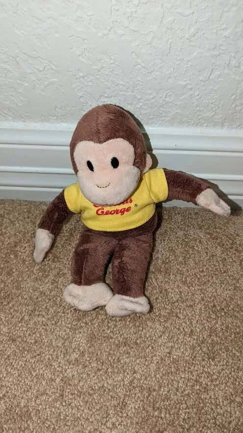 Curious George 8 Plush Small Monkey Beanie Toy with Yellow Shirt by  Applause