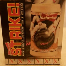 1996 Budweiser Strike Bowling Stein NEW