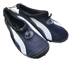 Ecsa Beach Water Shoes Black, Navy and White Pool Swim Shoes Kids Size 13 NWT