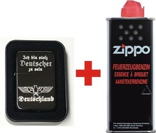 ICH BIN STOLZ DEUTSCHER ZU SEIN Reichsadler Zippo Markenbenziner + Zippo Benzin