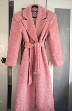 Na-kd Pink Maxi Padded Shoulder Coat