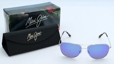 Maui Jim Blue Hawaii Cliff House Silver B247-17 Polarized Aviator Sunglasses NIB
