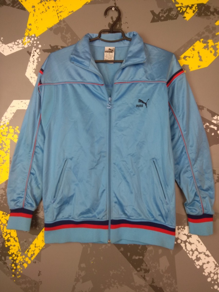 Puma Vintage Jacket With Zipped Blue Polyester Mens Size 6