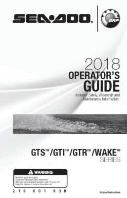 Sea-Doo Owners Manual Book 2018 SEA-DOO GTS, GTI, GTR & WAKE SERIES