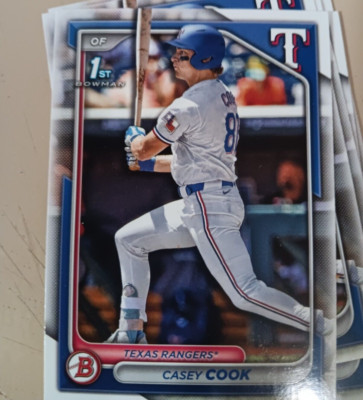 CASEY COOK 2024 BOWMAN DRAFT CARD #BD-66 TEXAS RANGERS (FIRST PROSPECT BASE)