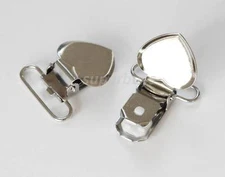 5 20 50 Lead Free Heart Shaped Suspender Bib Pacifier Dummy Clip Buckle Teething