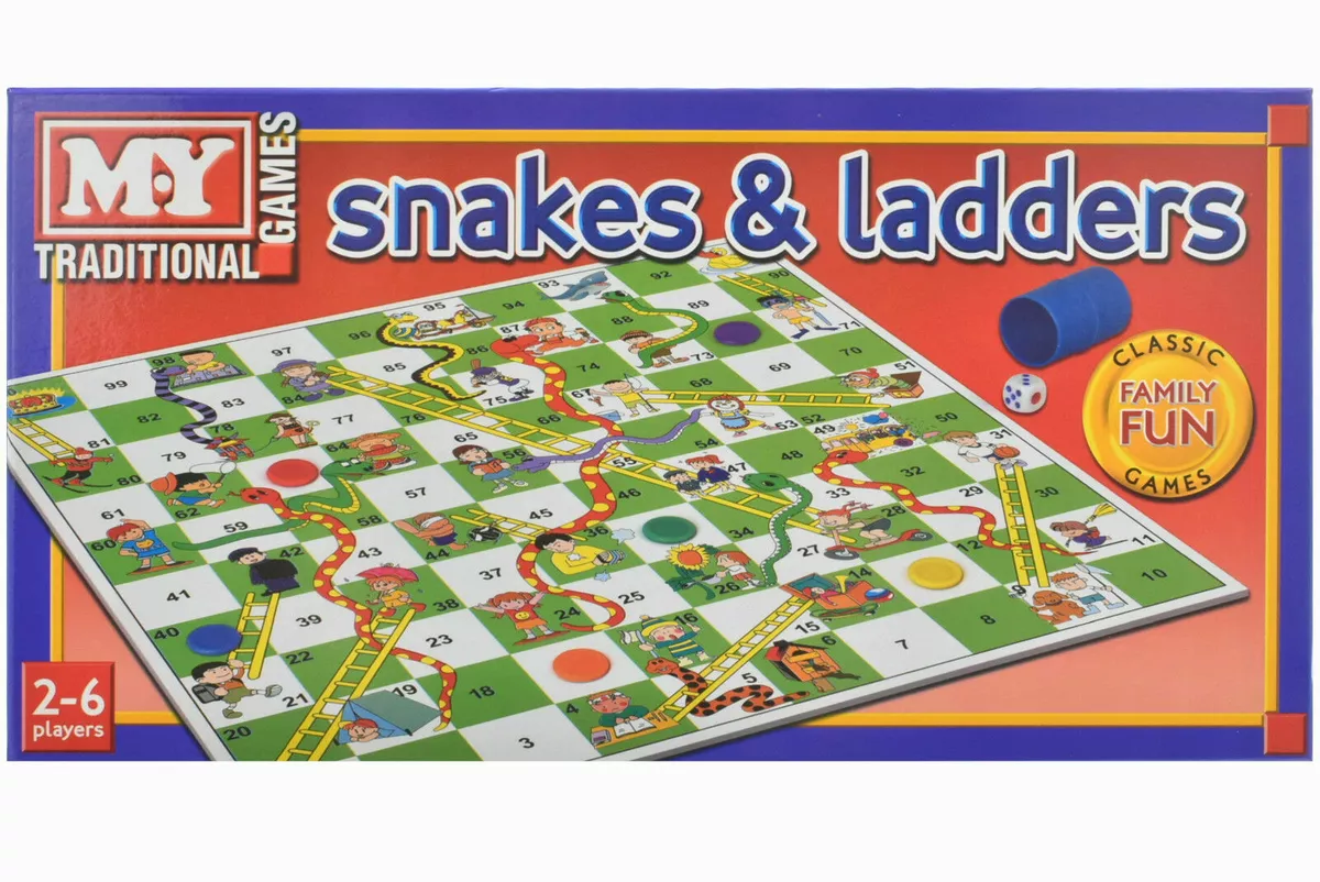  M.Y Snakes & Ladders - Traditional Snakes and Ladders Board Game  for Kids & Adults : Toys & Games