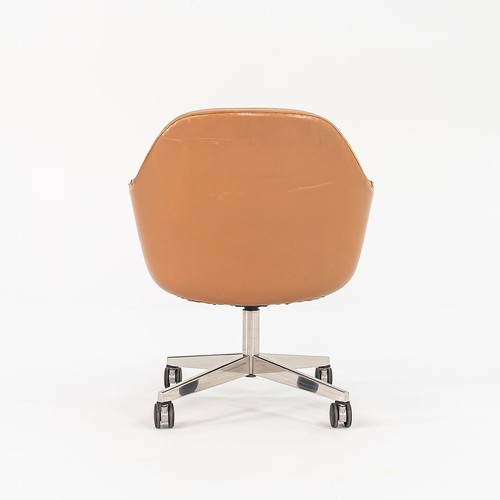 C. 1979 Eero Saarinen for Knoll Executive Swivel Desk Chair Tan Leather 68UPC - Picture 7 of 11