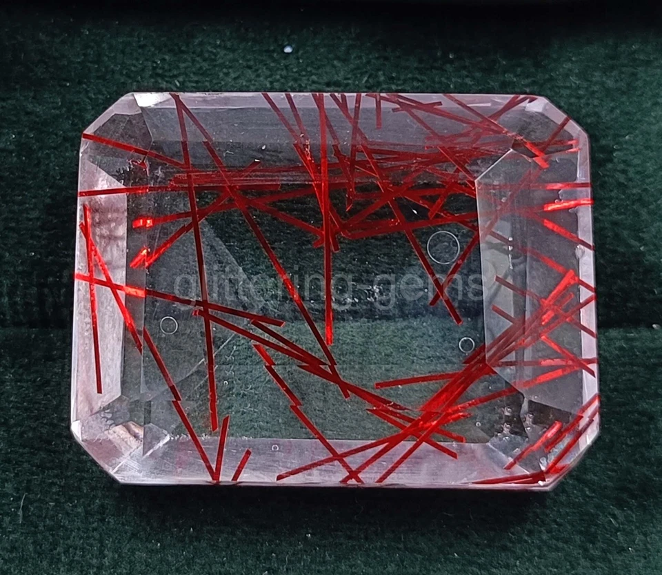 110.0 Ct Red Rutilated Quartz Emerald Cut IGL Certified Loose Gemstone 5JST - Image 3 of 4