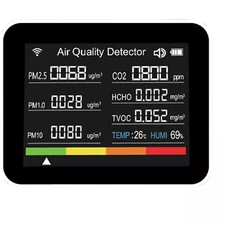 Indoor Air Quality Monitor for PM1.0 PM2.5 PM10 CO2 TVOC HCHO Temperature Home