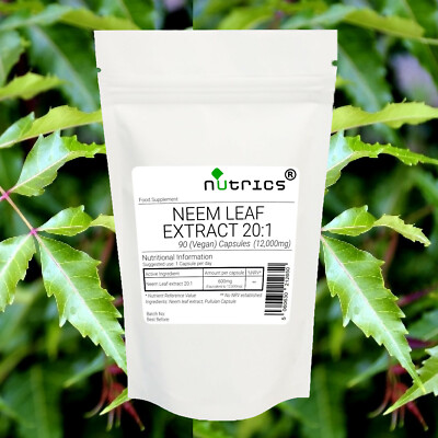 Nutrics  12.000mg NEEM BLATTEXTRAKT vegane Kapseln 100% Pure Detox Immun Boost