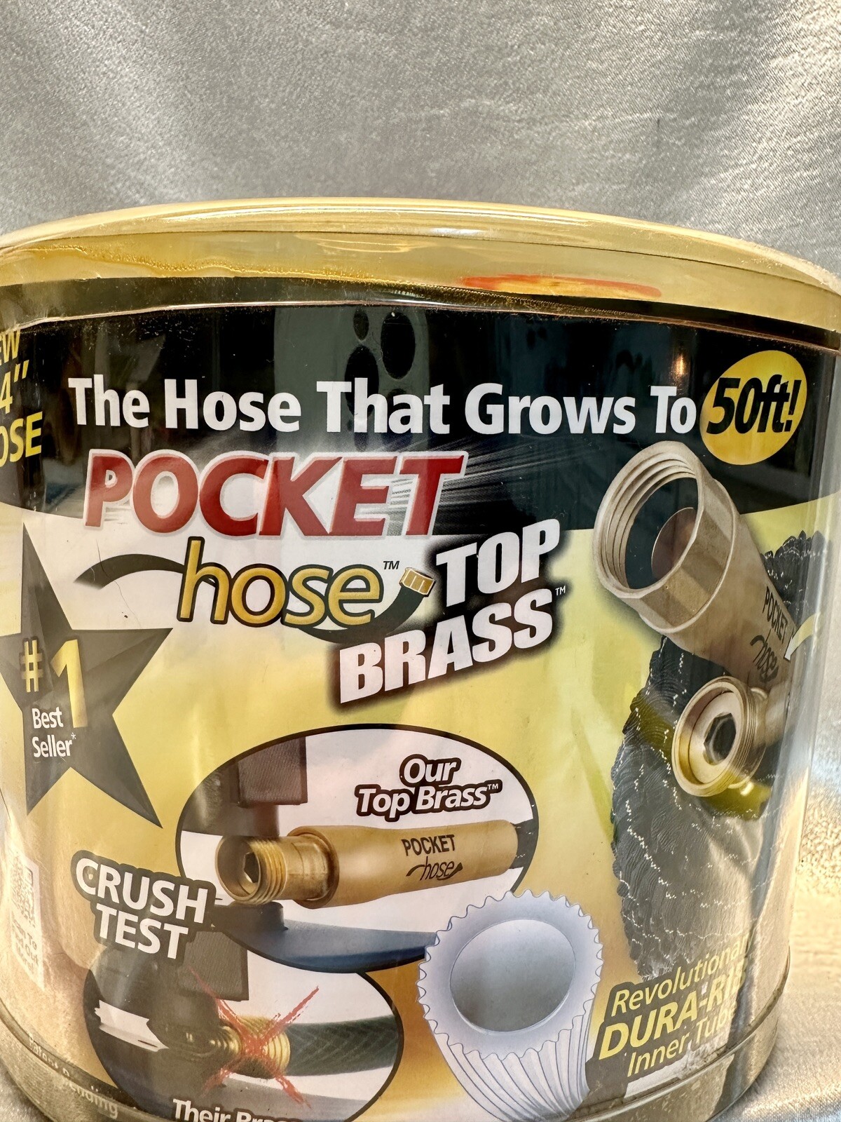 POCKET HOSE Top Brass Expandable 50 Feet Garden Hose Lightweight Kink