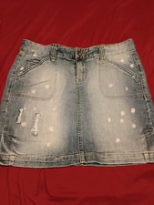 Calvin Klein Women's Distressed Jean Skirt Size 8