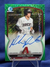 Andrew Pintar Auto Green Mojo Refractor SP /99 2023 Bowman Chrome MARLINS