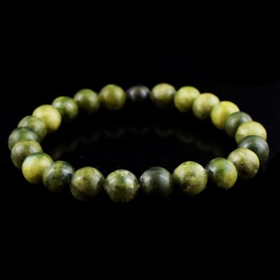 Wunderschönes waldgrüner Jaspis 91,00 kt dehnbares Armband Perlen VK 09 E645