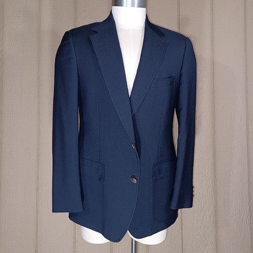 Jaymar Blazer Mens 40R Blue Suit Jacket Sport Coat interview Metal Buttons VTG - Picture 8 of 12