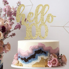 Hello 100 Cake Topper. 100th Birthday Centrepiece. One Hundred Years Old