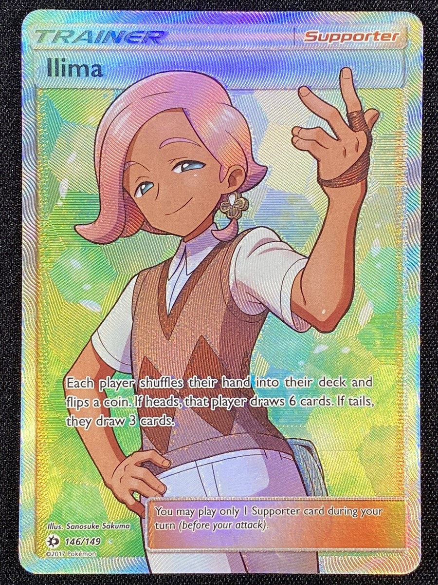 Pokemon Card TCG - Ilima 146/149 Full Art Trainer - Sun & Moon Base Set - NM Pokemon Card TCG - Ilima 146/149 Full Art Trainer - Sun & Moon Base Set - NM