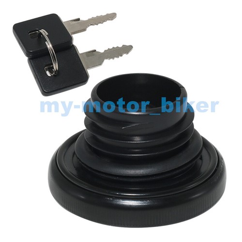 Tank Gas Caps Keys Black for Harley HERITAGE SOFTAIL CLASSIC FLSTC 1BJY 2000-06 - Picture 6 of 9