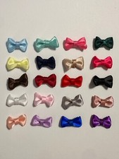 50pcs Small Satin Ribbon Bow Appliques Sew Craft Art Scrapbooking 10mmx20mm
