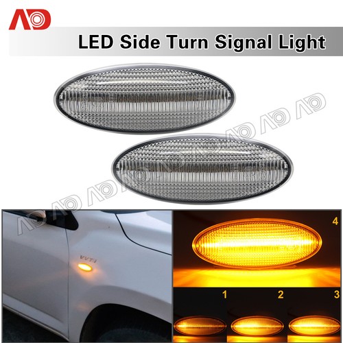 2x Sequential LED Side Marker Light for Toyota Rav4 Corolla YARIS