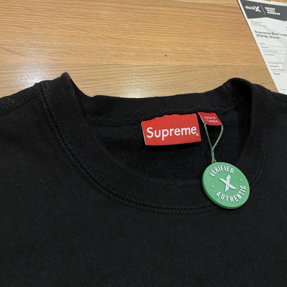 Supreme Box Logo Crewneck FW18 Sweatshirt StockX Black Bogo Size