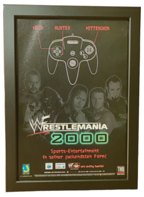  WrestleMania 2000 Nintendo 64  Merchandise, Werbung, Poster, Ad Framed Gerahmt 