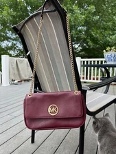 Michael Kors Small Pebble Leather Logo Sholder Organizer  Bag Authentic