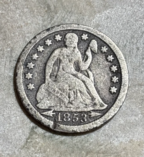 1853 SEATED LIBERTY DIME - 90% SILVER