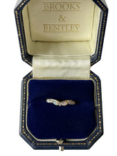 Opal and Diamond Ring 9ct Gold Opal Diamond Wishbone 2003 Vintage Ring - Size L