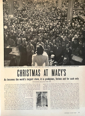 1948 Christmas At Macy's Vintage 11-Page Double Sided Magazine Article Print