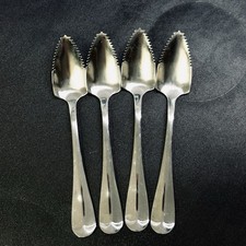 4 Fruit Spoons Serrated Enjoy Grapefruit Spoon Lot Set Stainless Flatware vtg