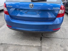 SKODA RAPID MK1 SPACEBACK SE 2015 REAR BUMPER WITH PDC SENSORS IN BLUE LF5W