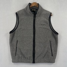 Vintage Ebtek Eddie Bauer Vest Men  s Medium Gray Fleece Full Zip Ski Outdoor