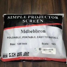 120in Projection Screen 16:9 HD Foldable Anti-Crease 2 sided,Portable Projector