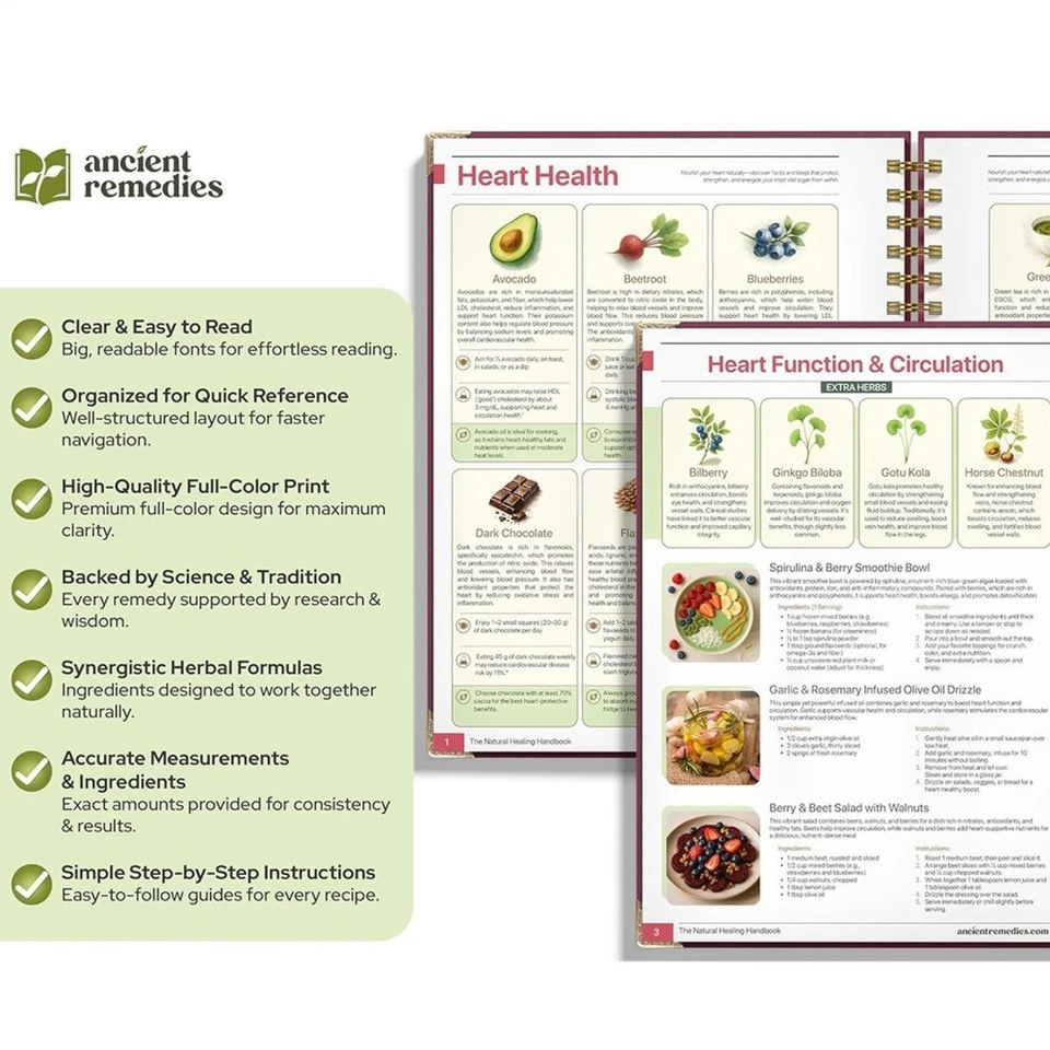 The Natural Healing Handbook, Spiral Guide for Herbal Remedies & Natural Care - Image 2 of 4