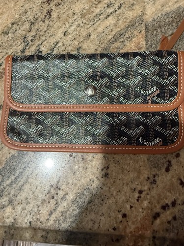 Goyard St. Louis Wallet Clutch Pouch New Never Used Blk/Tan